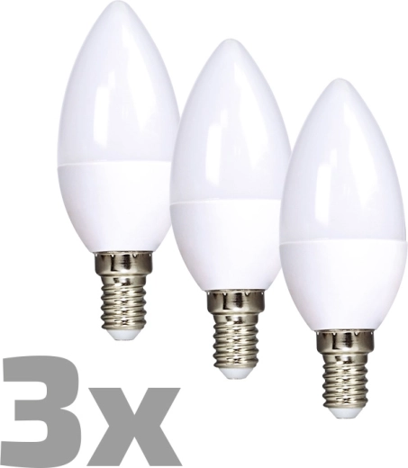 Bec LED Ecolux tip lumânare E14 6 W 3000 K 450 lm - 3 buc