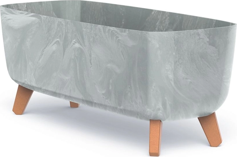 Ghiveci Gracia Case, efect beton, 58 cm, gri