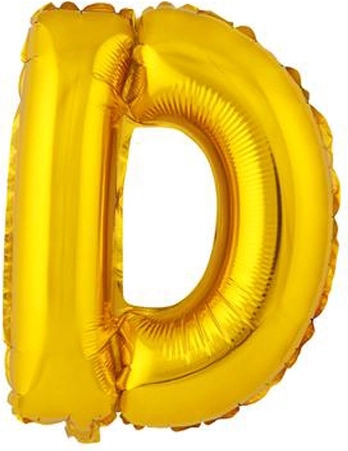 Balon din folie literă D 30 cm auriu