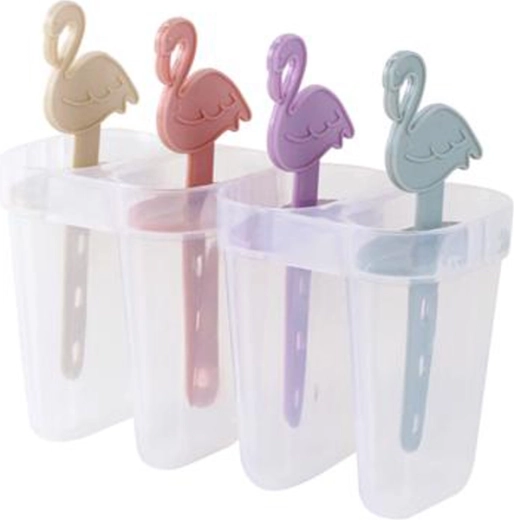 Formă din plastic pentru înghețată TORO flamingo, 4 buc.