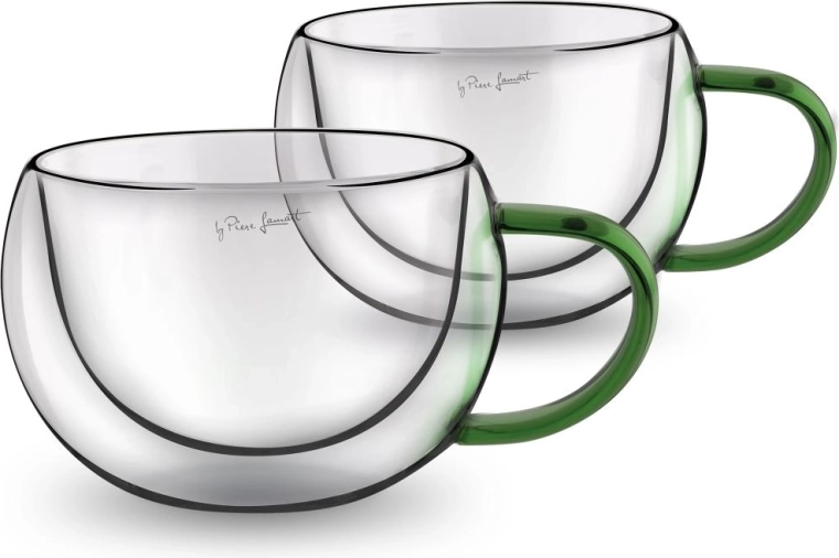 Lamart set de două pahare termo pentru cappuccino, verde, 270 ml