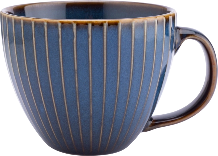 Cană ceramică Jumbo Altom Design Reactive Stripes 450 ml, albastră