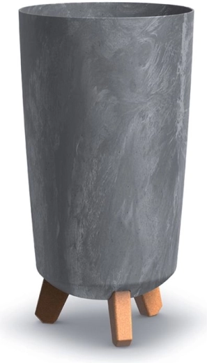 Ghiveci Gracia Tubus Slim cu efect de beton, 19,5 cm, marengo