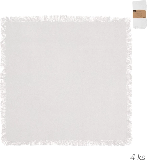 Șervețele din bumbac, culoare albă, 45 × 45 cm, set de 4 buc.