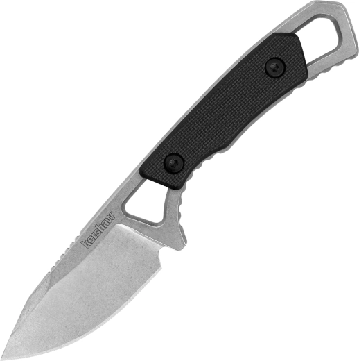 Kershaw Brace – cuțit de gât, 5,1 cm, stonewash, GFN negru, teacă din plastic