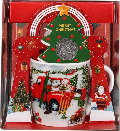 Cană ceramică de Crăciun cu motiv de iarnă, 200 ml