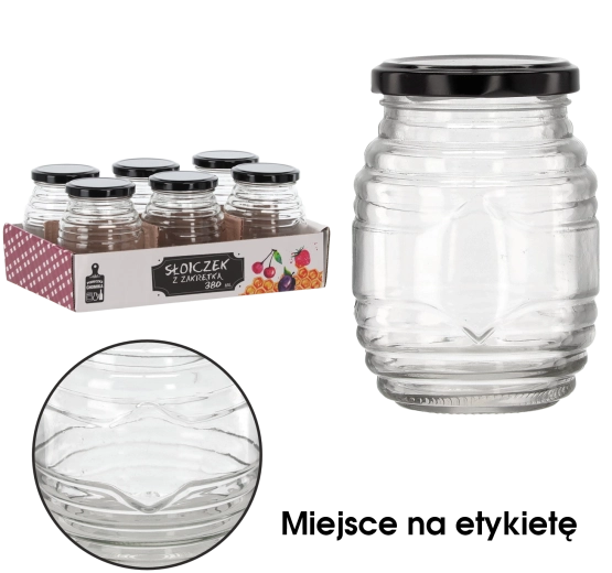 Borcan cu capac 380 ml dungi