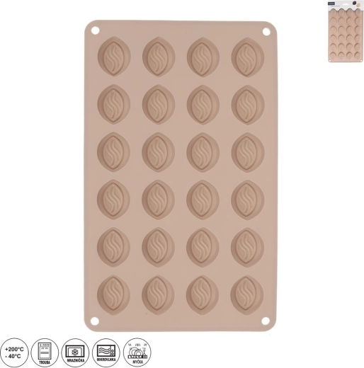 Formă din silicon pentru praline și ciocolată, 24 cavități, bej