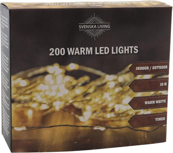 Șir luminos cu temporizator 200 LED, 10 m