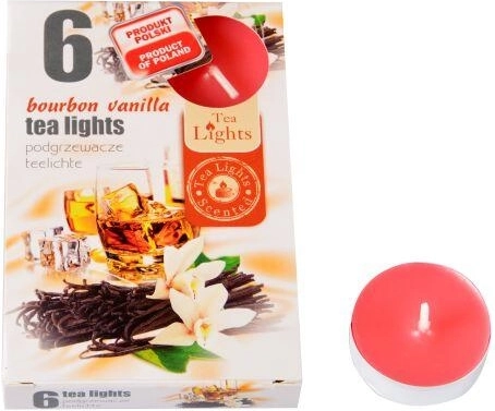 Lumânări parfumate tip pastilă Bourbon vanilie, 6 buc.