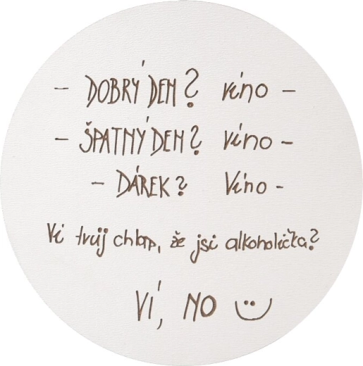Suport din lemn cu motiv Vin 10 cm