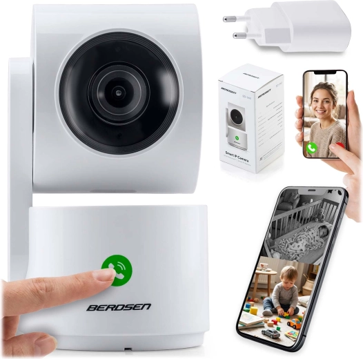 Berdsen BD-942 cameră IP de interior rotativă 3 MP cu Wi‑Fi și funcție de baby monitor
