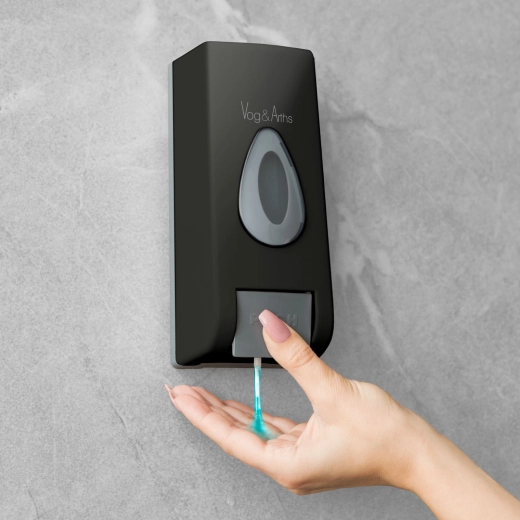 Dozator manual de săpun montat pe perete, 350 ml – Negru