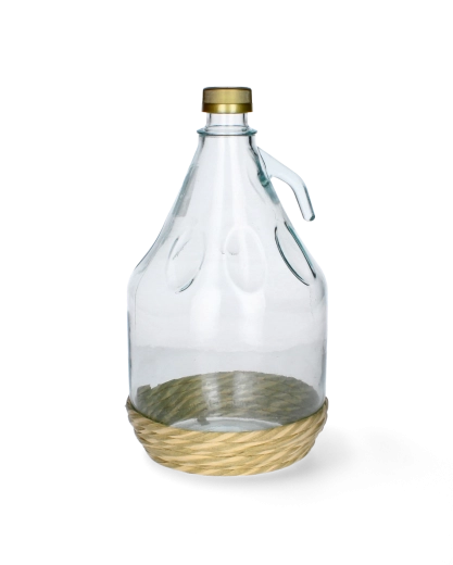 Damigeană DAMA 3 l cu sticlă de sticlă și împletitură de protecție