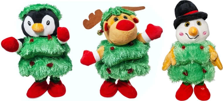 Figurină de Crăciun care vorbește și dansează, cu cântece și luminițe clipitoare