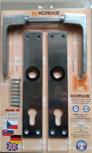 Clanță de ușă cu plăcuță pentru cilindru, aluminiu