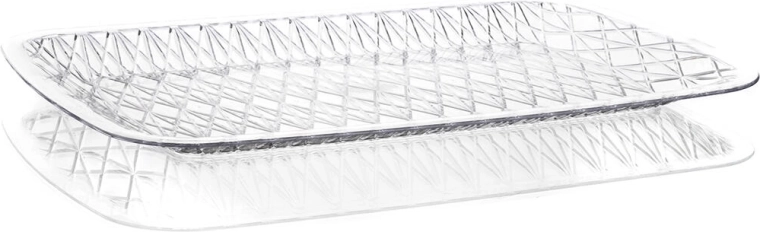 Tavă Accasa din plastic cu imitație de sticlă 41 × 27 × 2 cm, transparentă