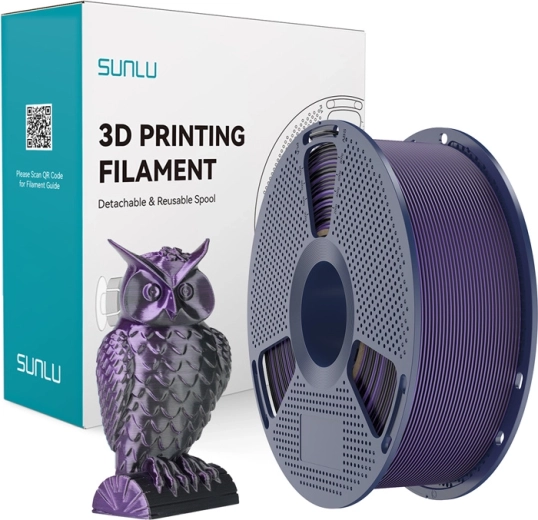 Filament Sunlu PLA+ Silk bicolor negru și mov