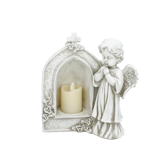 Decorațiune memorială îngerul eternității cu lumină LED - 1 bucată