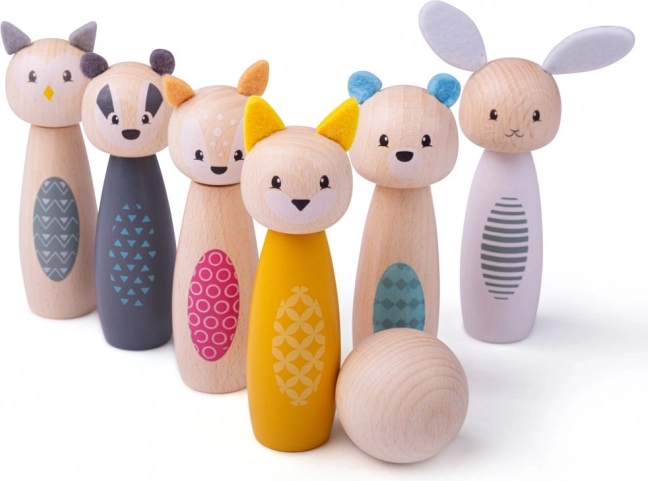 Popice din lemn cu animale de pădure BIGJIGS TOYS