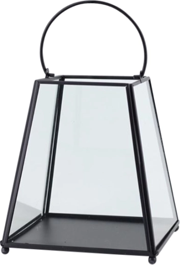 Felinar conic din metal cu sticlă 17 x 17 x 19,5 cm