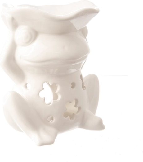Lampă aromatică ceramică în formă de broască albă