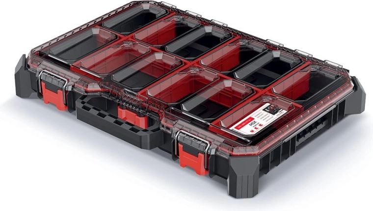 Organizator pentru unelte Prosperplast MSX cu capac transparent, profil redus 54,3 × 39 × 7,7 cm