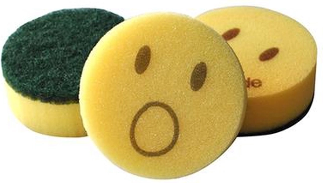 Bureți rotunzi pentru vase Smiley, 6 buc.