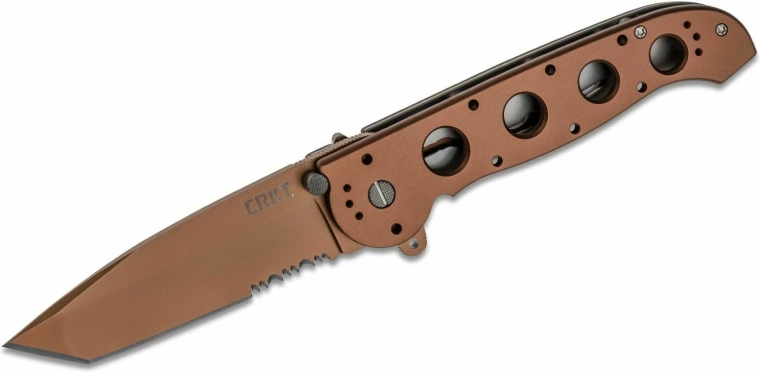 Cuțit de buzunar CRKT M16-14D Desert Tanto, aluminiu eloxat maro