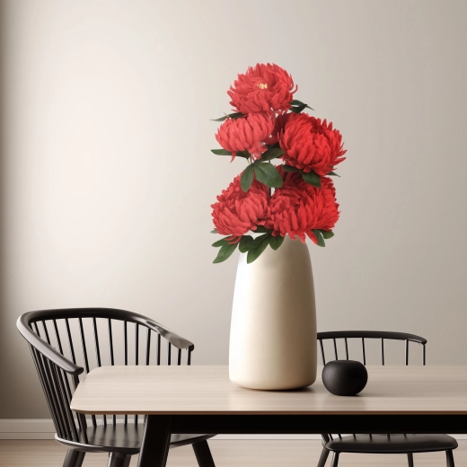 Crizantemă decorativă artificială roșie 12 × 58 cm