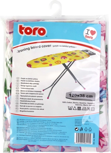 Husă pentru masă de călcat Toro 38 × 120 cm, din bumbac