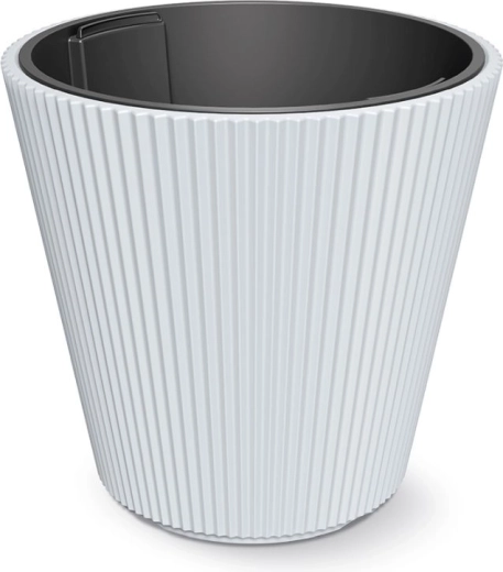 Ghiveci Milly cu inserție 46,7 cm – ghiveci alb din plastic pentru interior și exterior