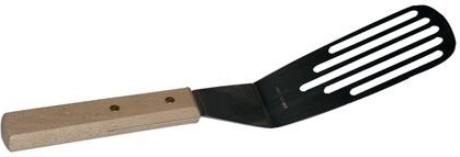 Paletă cu orificii 28 cm cu cap din oțel inoxidabil și mâner din lemn