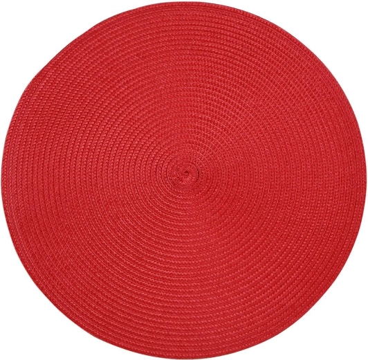 Suport rotund pentru masă din PP, cu aspect de paie, 38 cm, roșu