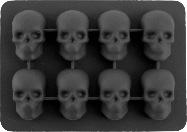 Formă din silicon pentru gheață Craniu, 8 cuburi