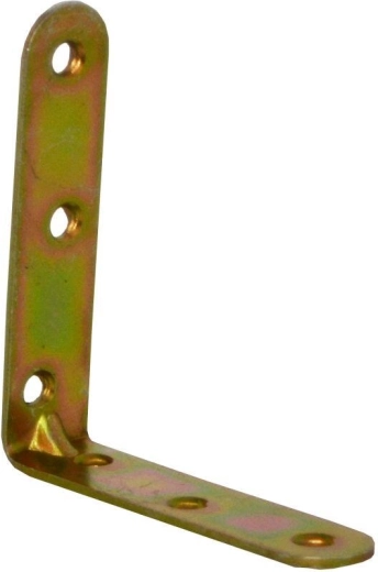 Colțar cu ștanțare, zincat galben 80 × 18 × 2 mm, pachet 15 buc.
