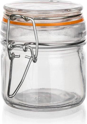 Borcan ermetic din sticlă 100 ml cu închidere cu clemă LINA