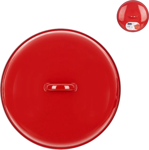 Capac emailat cu margine roșie 23 cm - 1 bucată