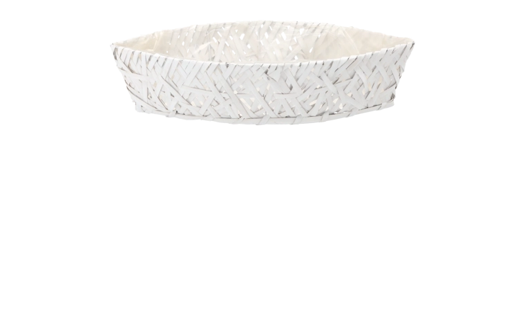Înveliș din lemn pentru ghiveci în formă de bărcuță 42 × 16 × 9 cm, alb