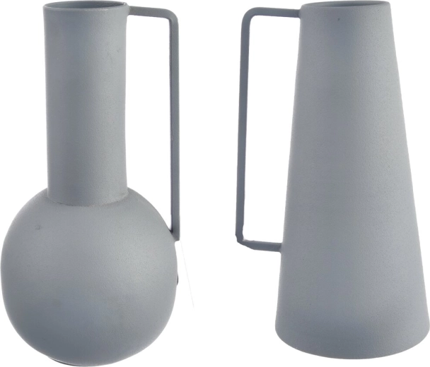Vază din tablă gri 21 cm (2 variante)