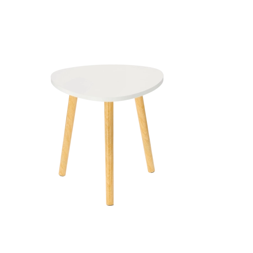 Set de două măsuțe de cafea alb și lemn natural