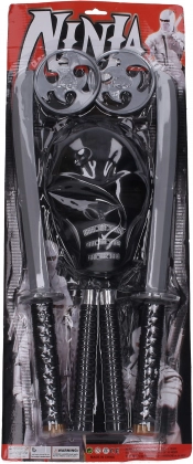 Set ninja mască și cinci arme pentru copii