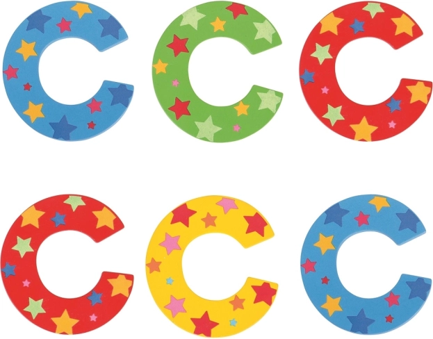 Bigjigs Toys literă din lemn C cu steluțe