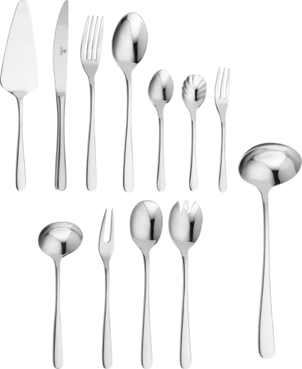 Set Bella 68 piese de tacâmuri din inox în servietă (lustruite)