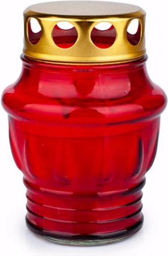 Lumânare cimiterială din sticlă Provence roșie 24 de ore