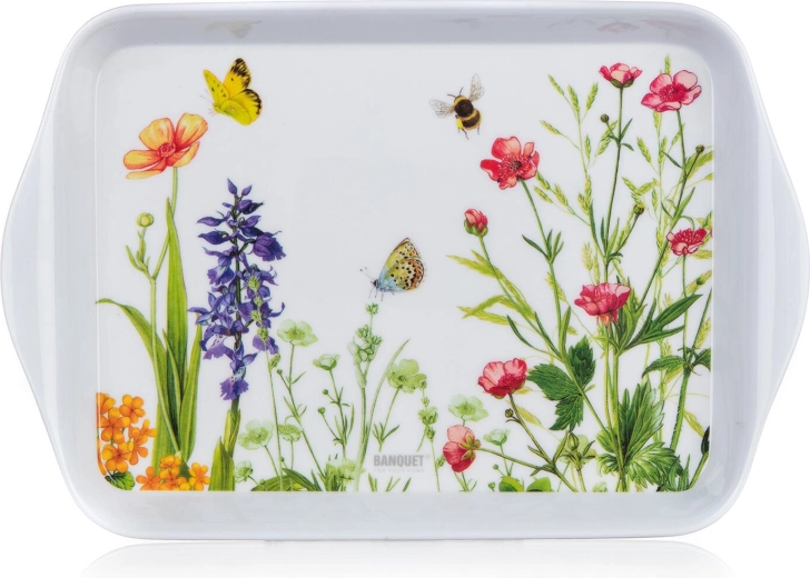 Tavă din melamină Meadow 21 × 14 cm, albă
