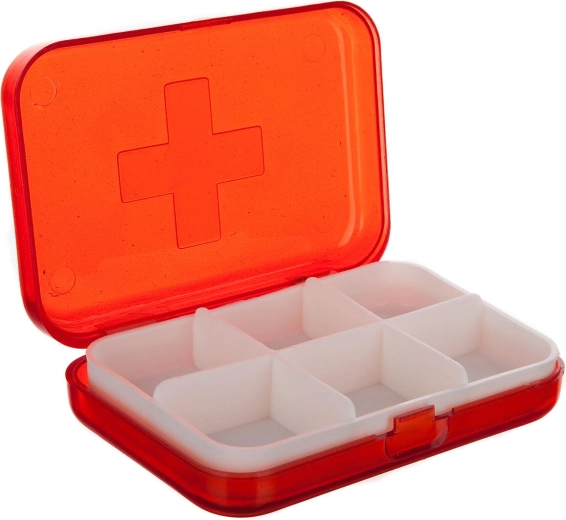 Organizator din plastic pentru medicamente cu 6 compartimente