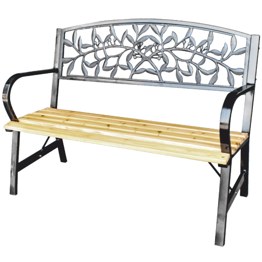 Bancă de grădină Garden Line 120 cm cu spătar decorativ