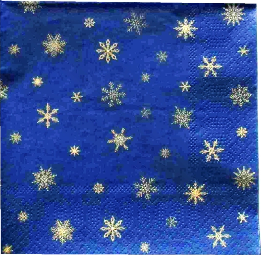 Șervețele de Crăciun cu fulg de nea, 3 straturi, 33 × 33 cm