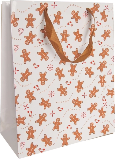 Pungă cadou din hârtie cu motiv de turtă dulce 26 × 12 × 32 cm